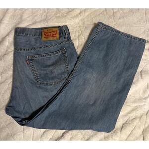 Levis 569 Jeans Mens 36x30 Blue Loose Straight Relaxed Fit Faded Dark Wash Denim